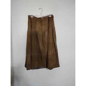 Vintage Suede Leather Brown Maxi Skirt Toffs  Photos For Meassurements 32" waist